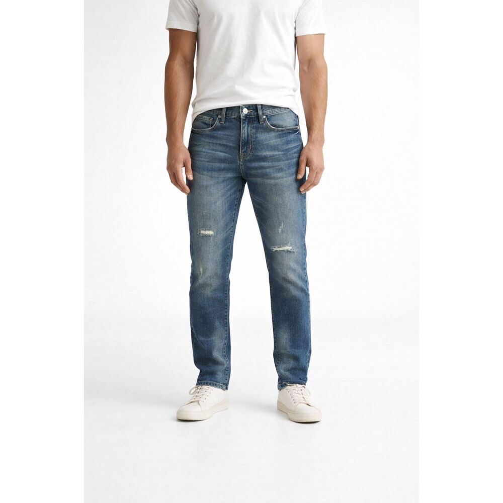 Commerce Jeans Straight Leg 32x32 Distressed Men's Medium Wash